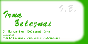 irma beleznai business card